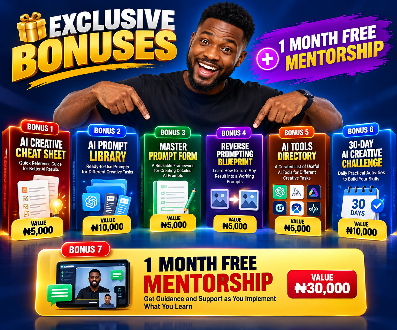 CREATE WITH AI Bonuses and Free Mentorship